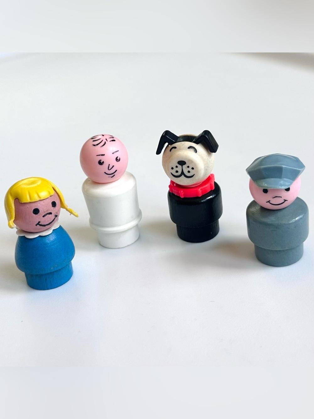 4 Vintage 1973 Fisher-Price Play Family Village Figures